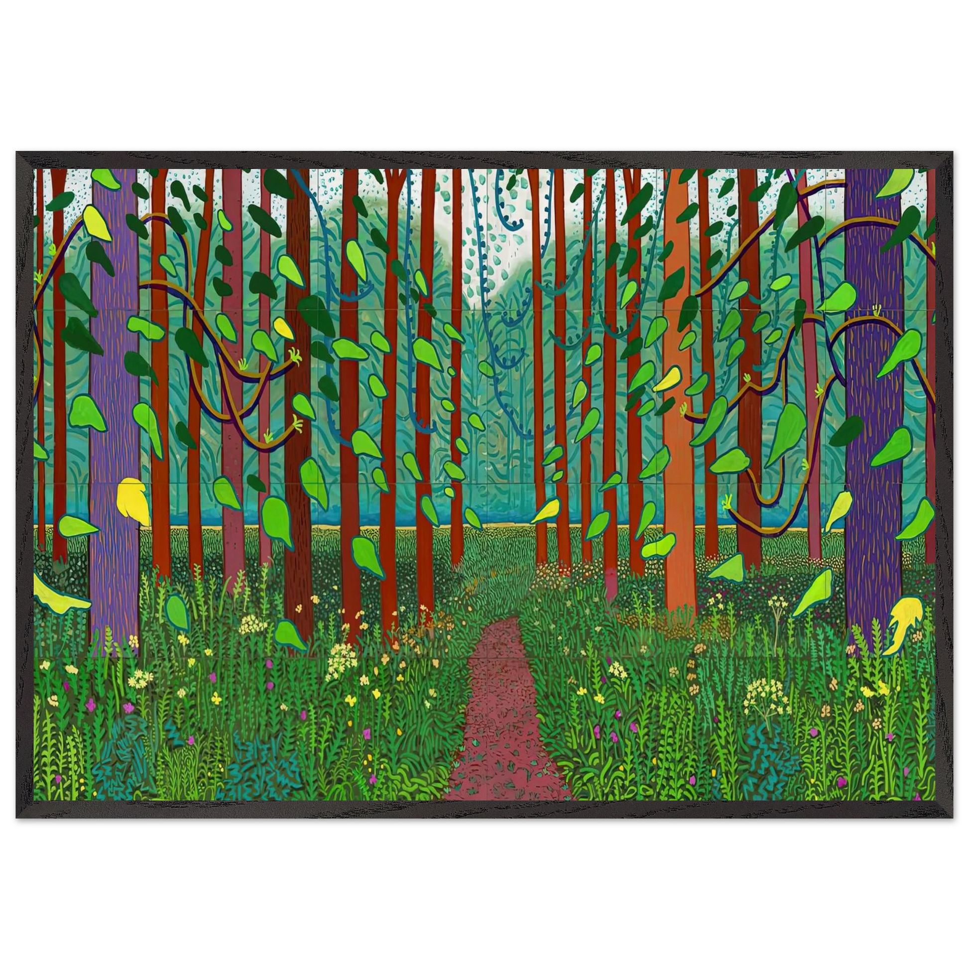 David Hockney N3 - David Hockney 70x100 cm / 28x40 inches Framed Art Print – Black Wooden Frame | David Hockney Art | Artwork by David Hockney