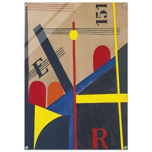 Large painting of the railroad - Laszlo Moholy-Nagy Acrylic Print - 70x100 cm / 28x40″ inches