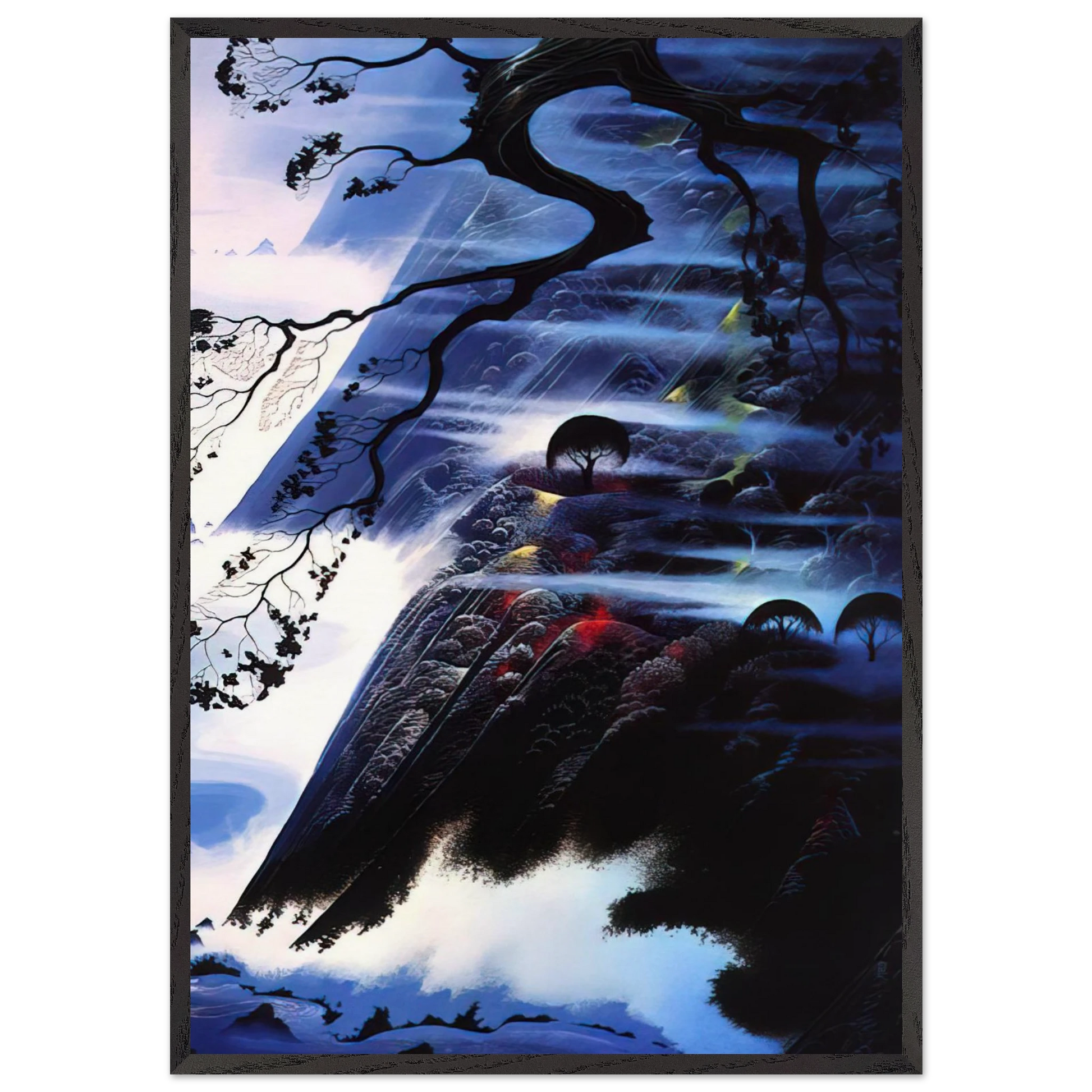 Fog Light N1 - Eyvind Earle Framed Art Print – Black Wooden Frame - Default Title - -Framed Art Print