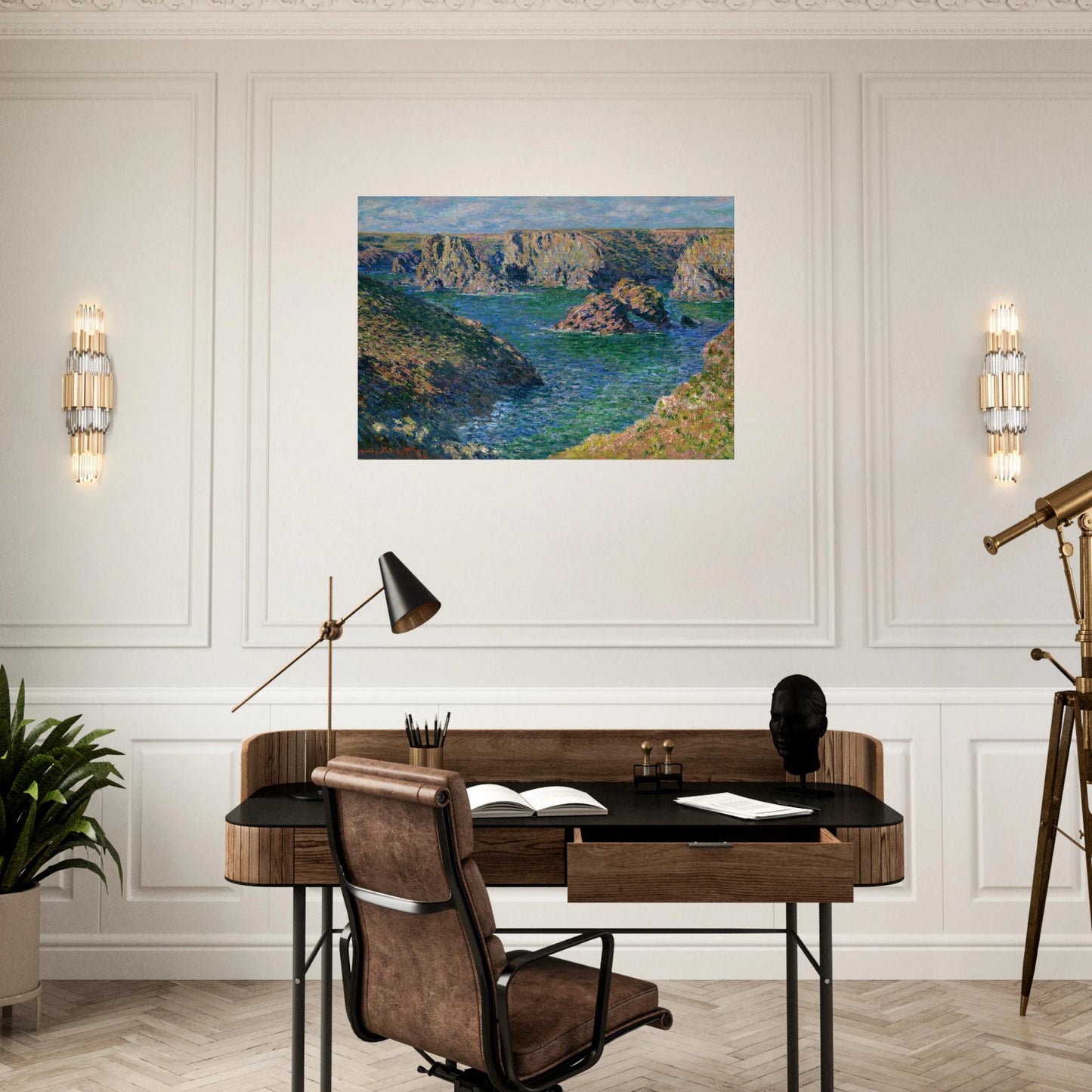 Port Donnant, Belle Ile - claude monet Brushed Aluminum Print - 70x100 cm / 28x40 inches | claude monet Aluminum Print | claude monet Prints