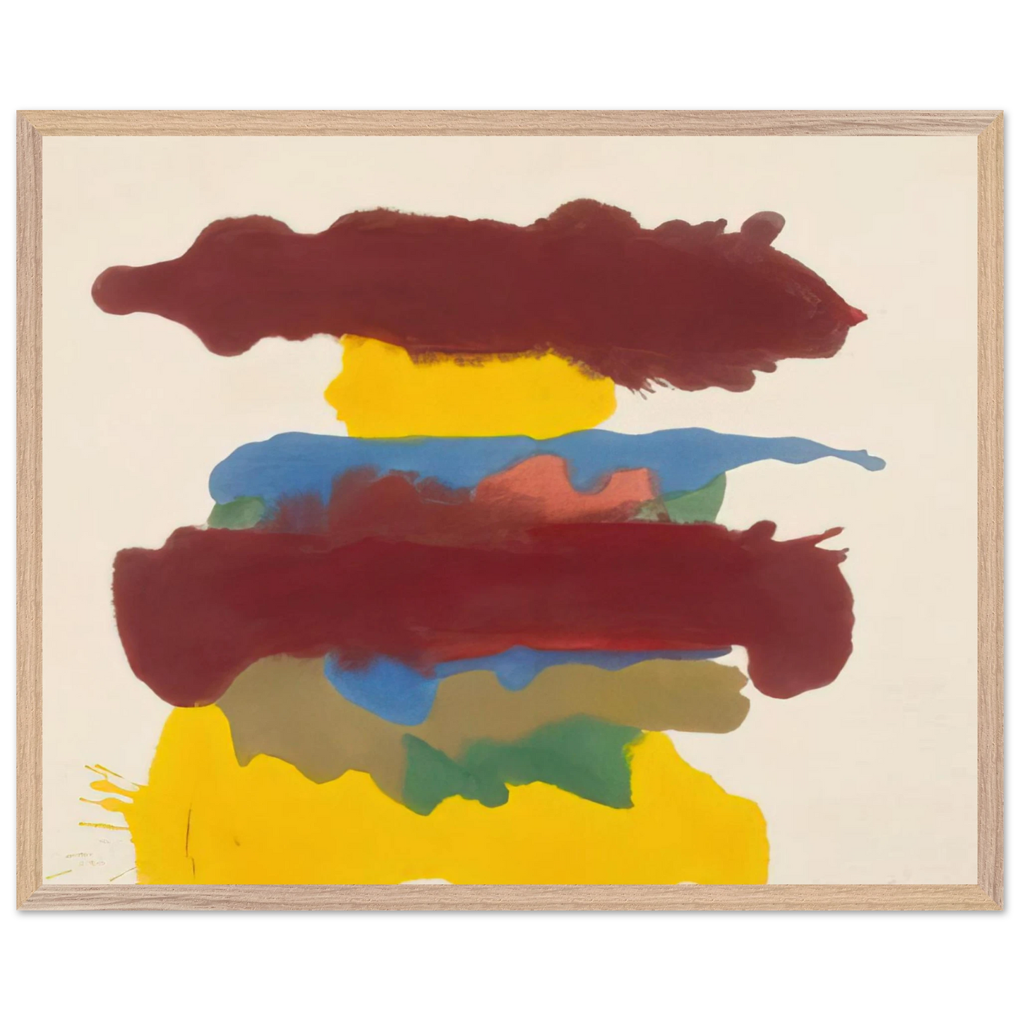 Helen Frankenthaler - Weather Change - 1963 Wall art - 60x80 cm / 24x32 inches - Premium Wooden Framed Poster With Fine Art Paper - Wood frame