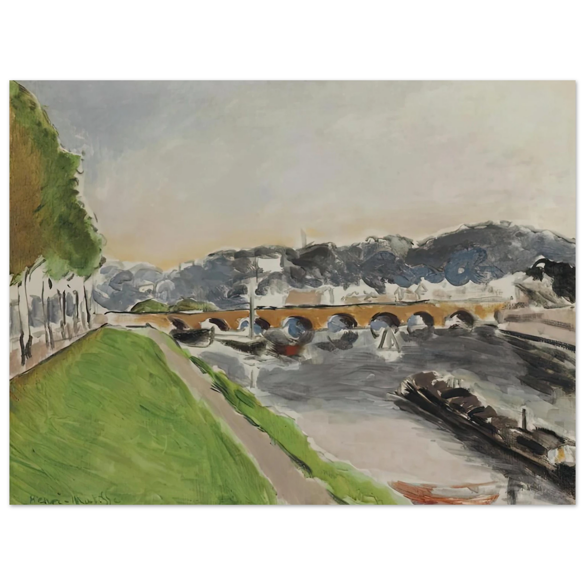 Henri Matisse - LE PONT DE SEVRES AU CHALAND 1917 Fine Art Poster - Default Title