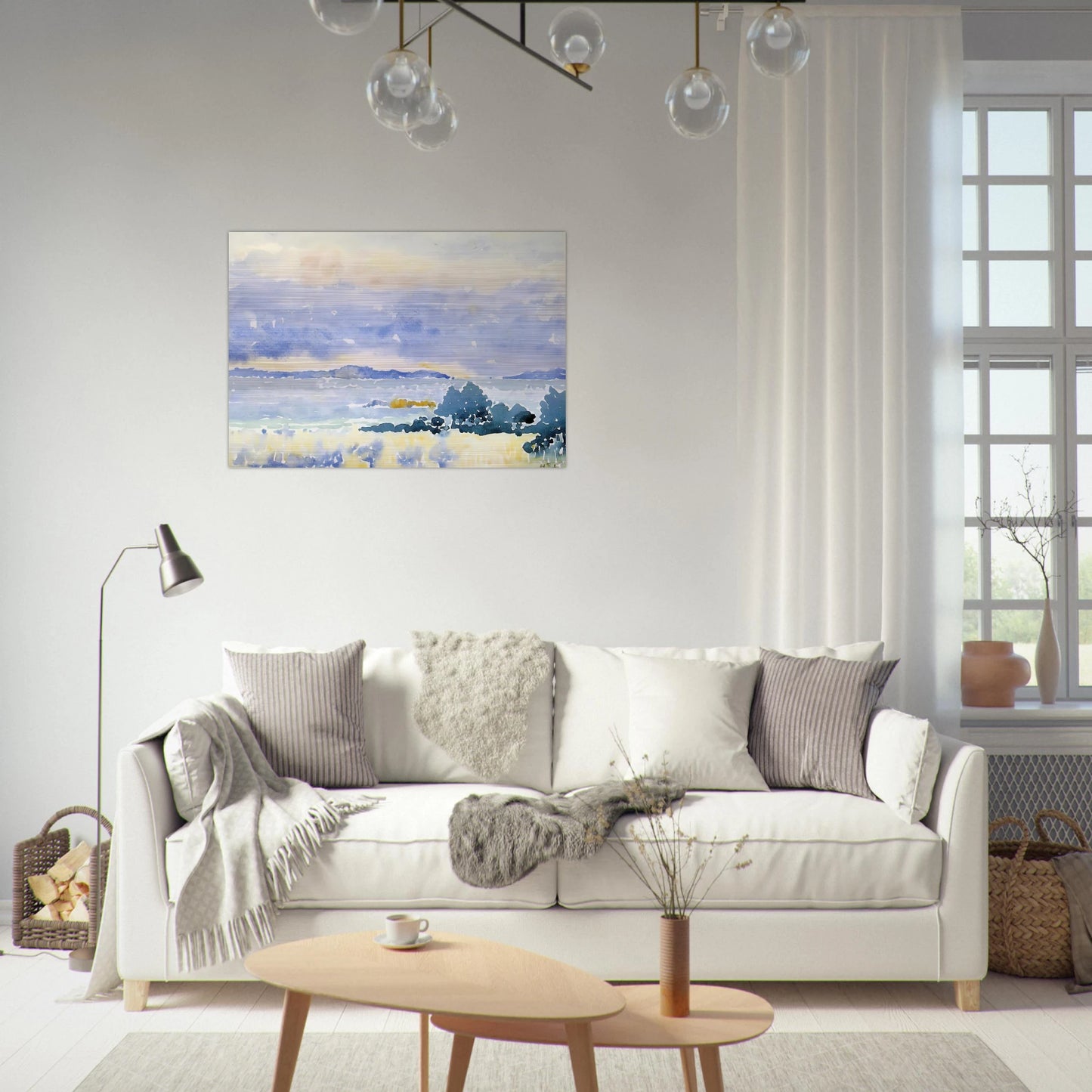 Land by the Sea - Henri-Edmond Cross Brushed Aluminum Print - 70x100 cm / 28x40 inches | Henri-Edmond Cross Aluminum Print | Henri-Edmond Cross Prints