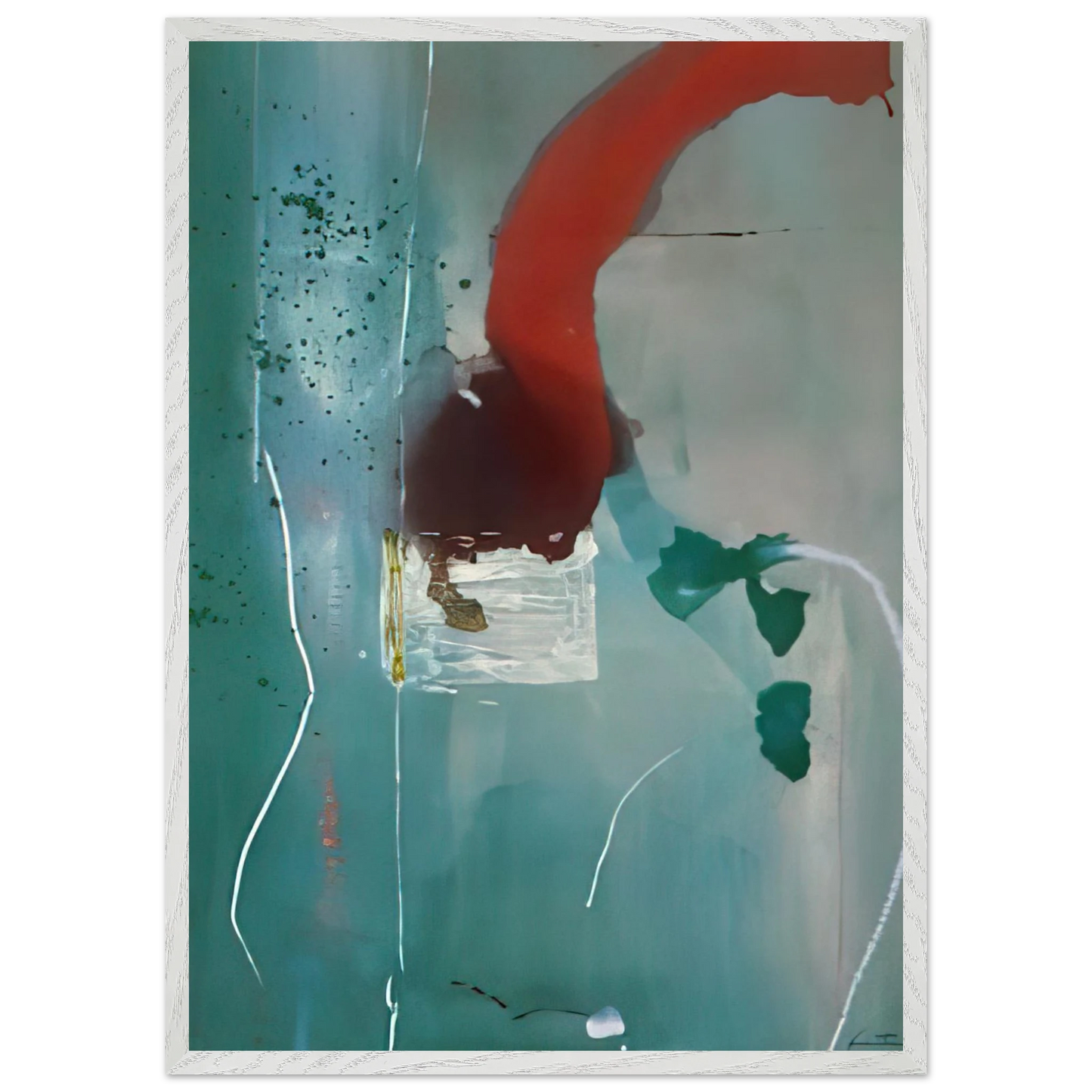 Helen Frankenthaler - Square One - 1985 Wall art - 15x20 cm / 6x8 Inches - Premium Wooden Framed Poster With Fine Art Paper - Black frame