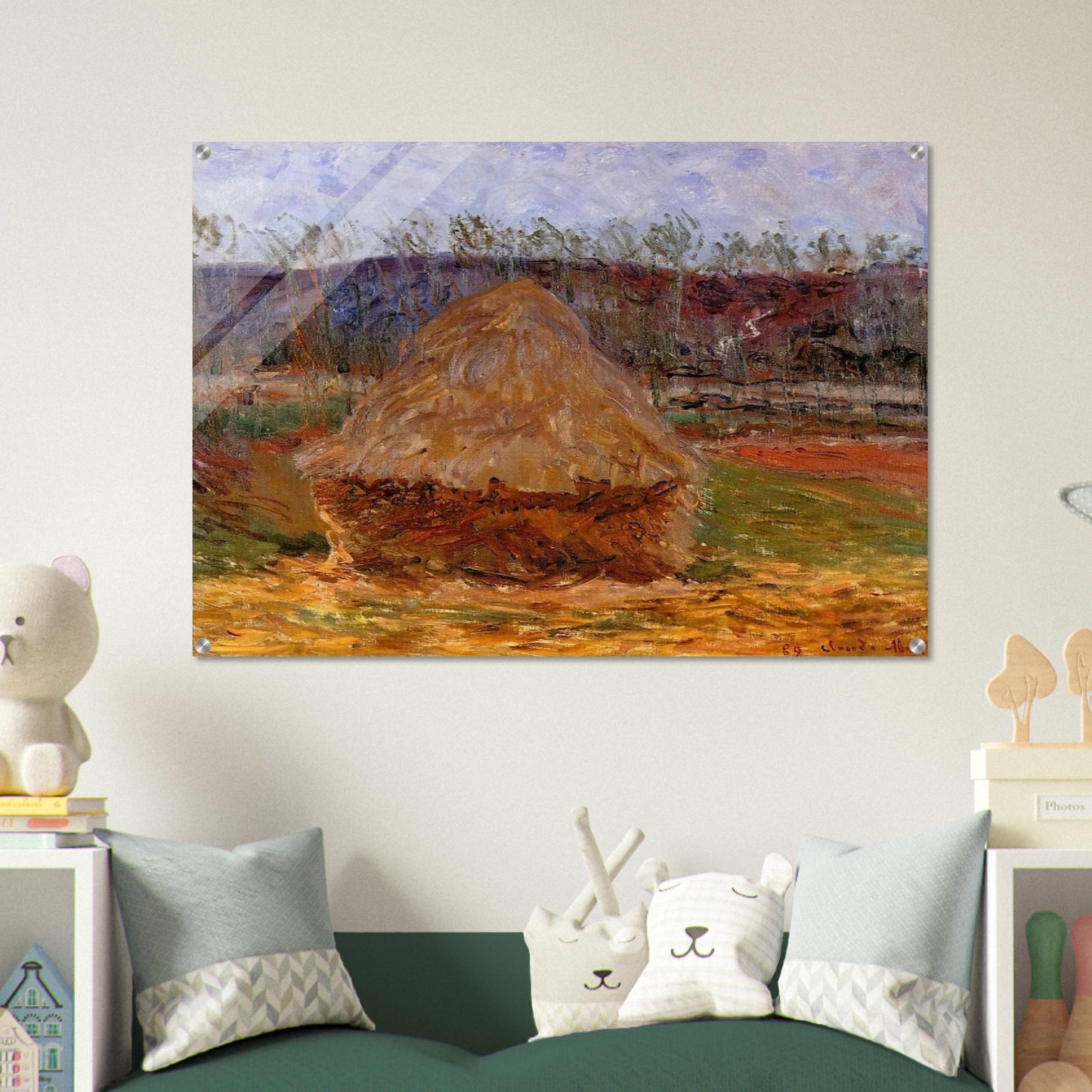 Grainstack at Giverny - claude monet Acrylic Print - 70x100 cm / 28x40″ inches