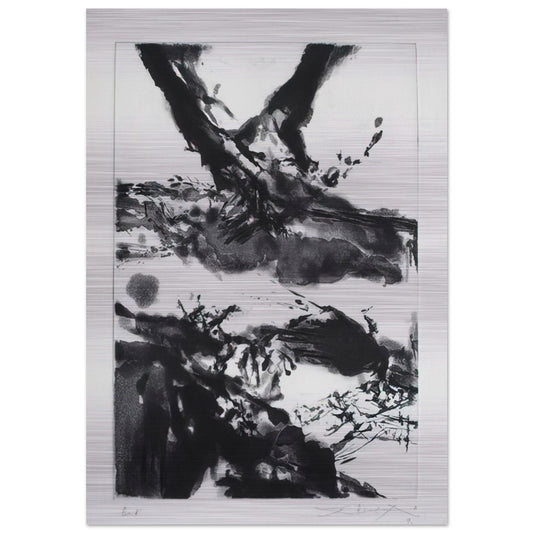 FLASHES 1992 - Zao Wou-Ki Brushed Aluminum Print - 70x100 cm / 28x40 inches | Zao Wou-Ki Aluminum Print | Zao Wou-Ki Prints