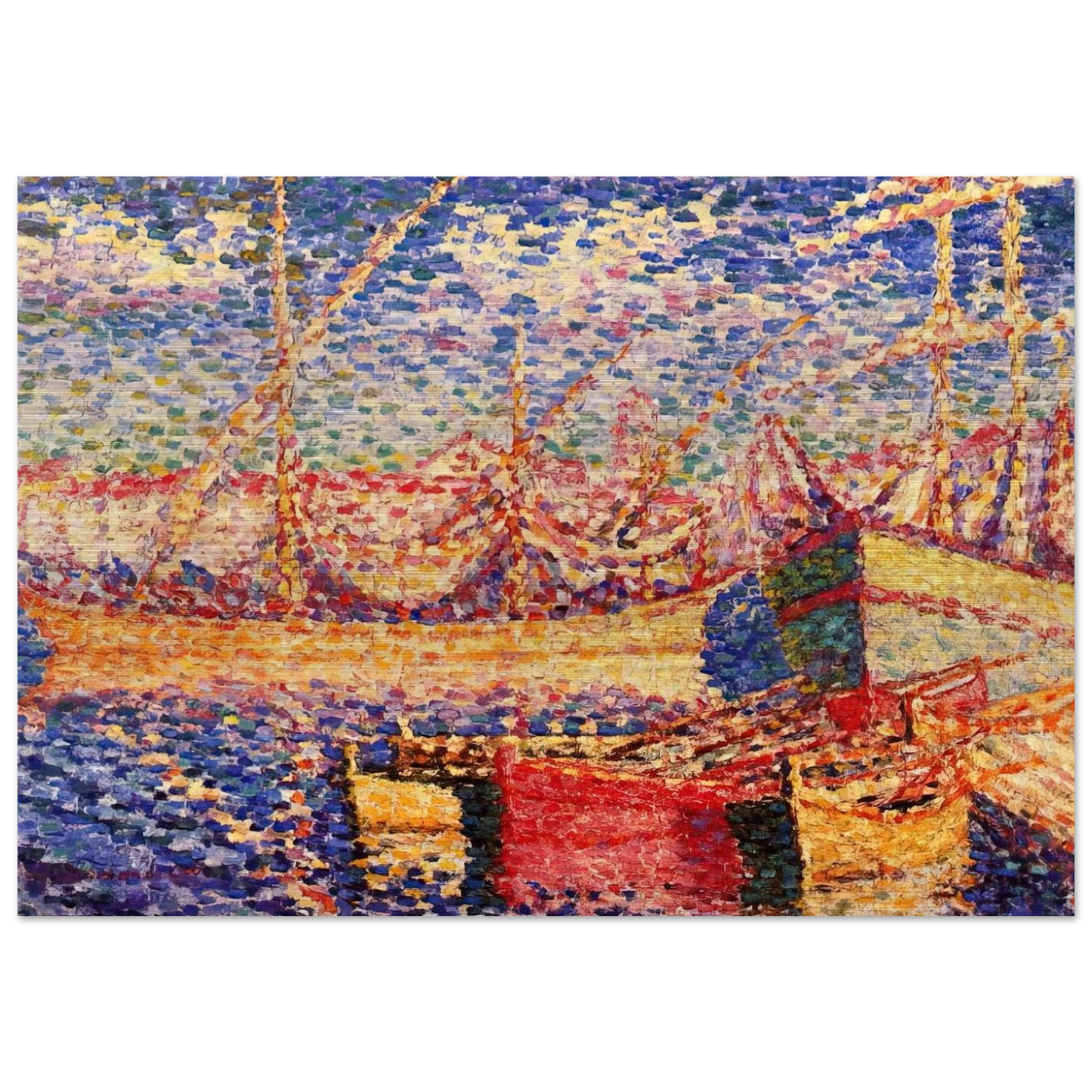 Boats in the Port of St. Tropez - Henri-Edmond Cross Brushed Aluminum Print - 70x100 cm / 28x40 inches | Henri-Edmond Cross Aluminum Print | Henri-Edmond Cross Prints