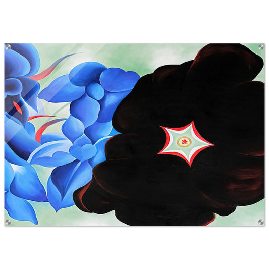 Black Hollyhock - Blue Larkspur - Georgia O'Keeffe Acrylic Print - 70x100 cm / 28x40″ inches