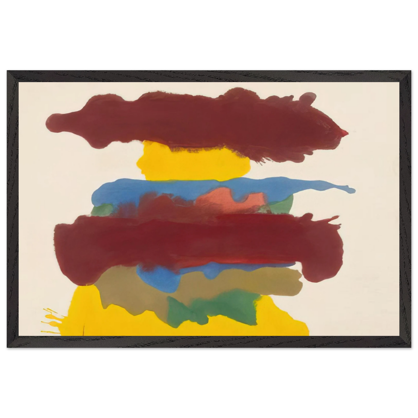 Helen Frankenthaler - Weather Change - 1963 Wall art - 27x35 cm / 11x14 inches - Premium Wooden Framed Poster With Fine Art Paper - Black frame