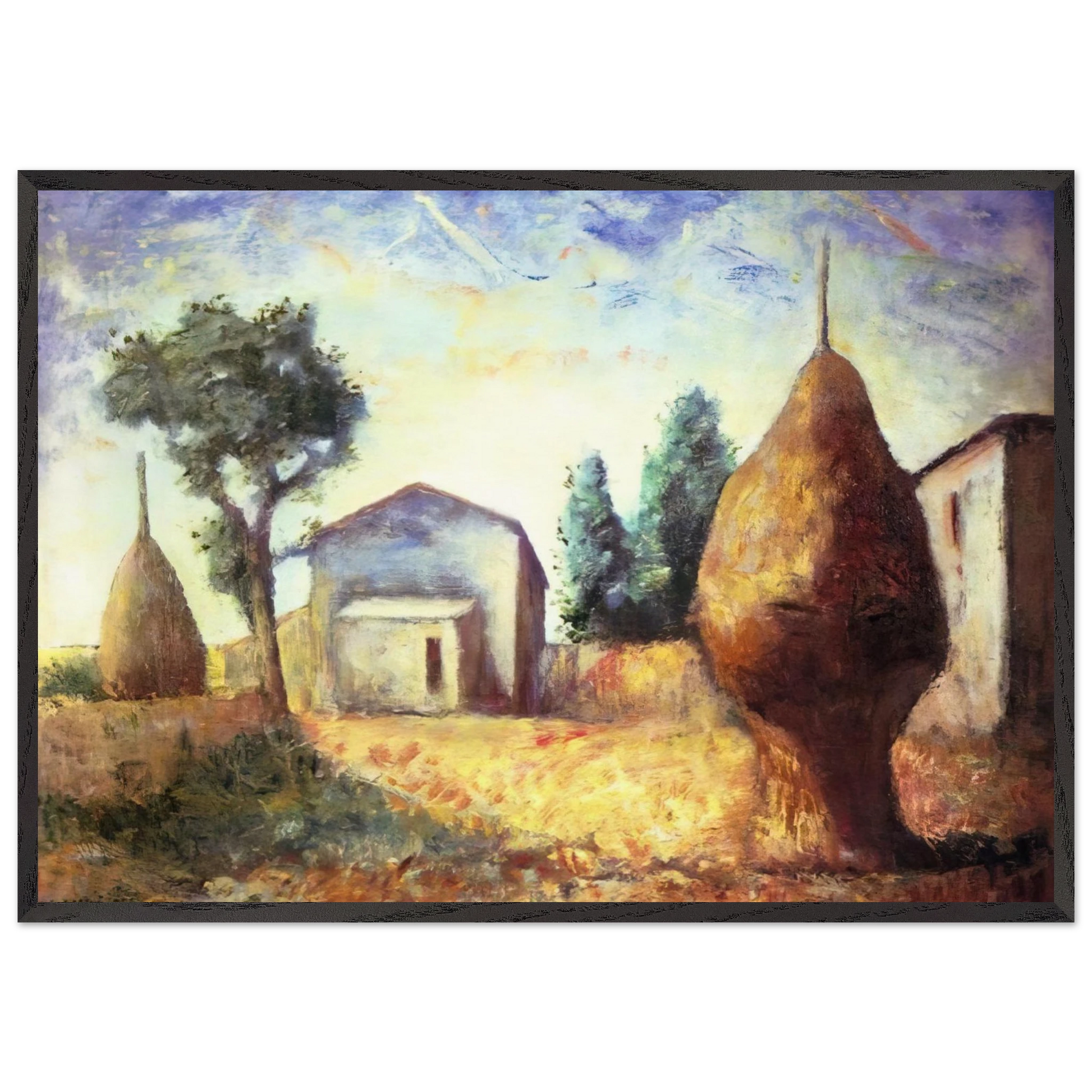 PAGLIAI 1929 - Carlo Carra Framed Art Print – Black Wooden Frame - Default Title - -Framed Art Print