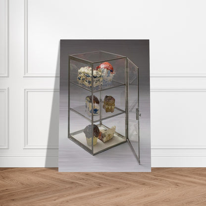 PASTRY CASE 1961 - Claes Oldenburg Brushed Aluminum Print - 70x100 cm / 28x40 inches | Claes Oldenburg Aluminum Print | Claes Oldenburg Prints