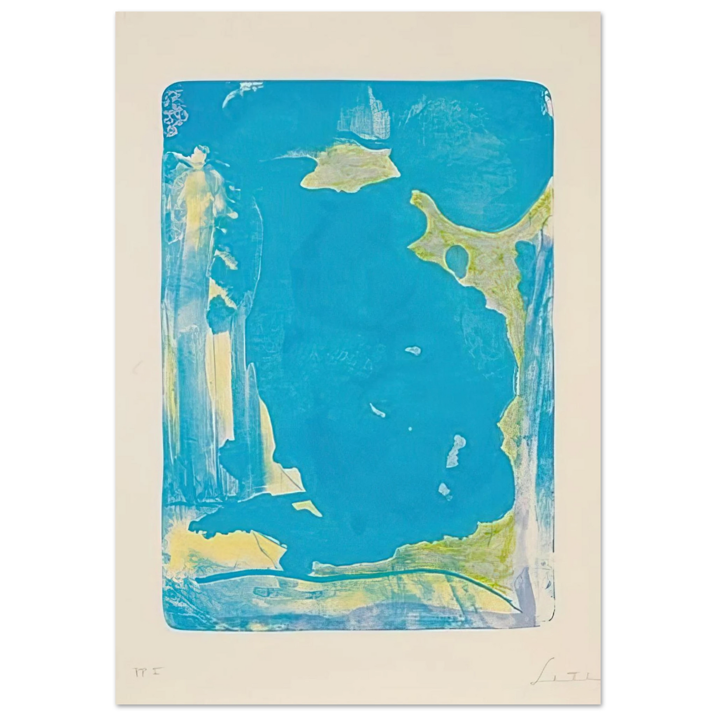 Helen Frankenthaler - Reflections IV - 1995 Wall art - 13x18 cm / 5x7 Inches - Fine Art Poster - -