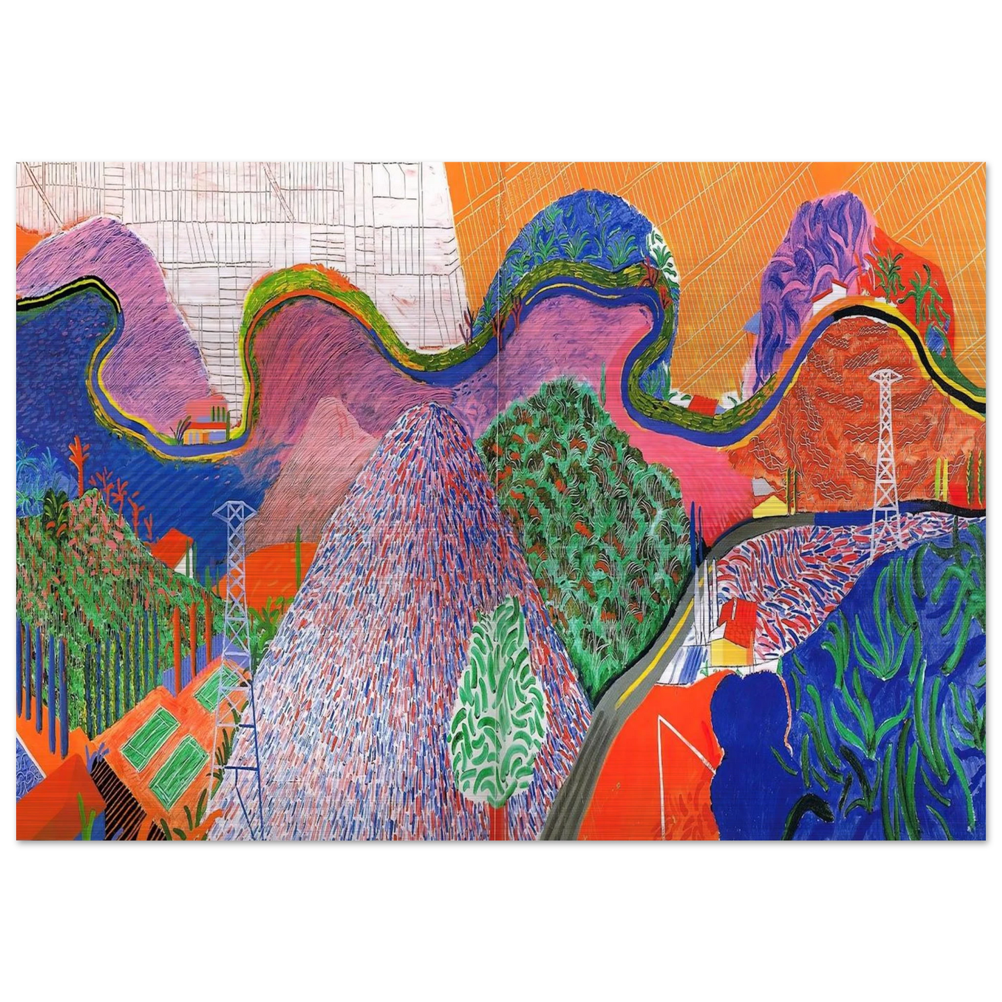 David Hockney - David Hockney Brushed Aluminum Print - 70x100 cm / 28x40 inches | David Hockney Aluminum Print | David Hockney Prints | David Hockney Art | Artwork by David Hockney