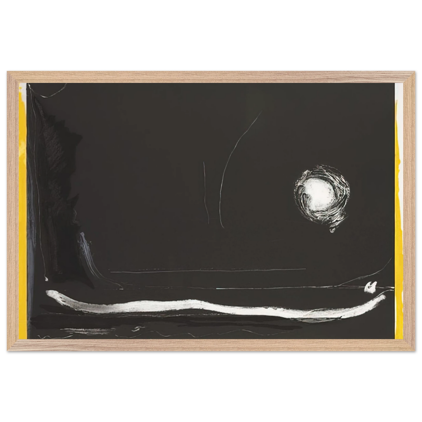 Helen Frankenthaler - Yellow Jack - 1985 Wall art - 30x45 cm / 12x18 Inches - Premium Wooden Framed Poster With Fine Art Paper - White frame