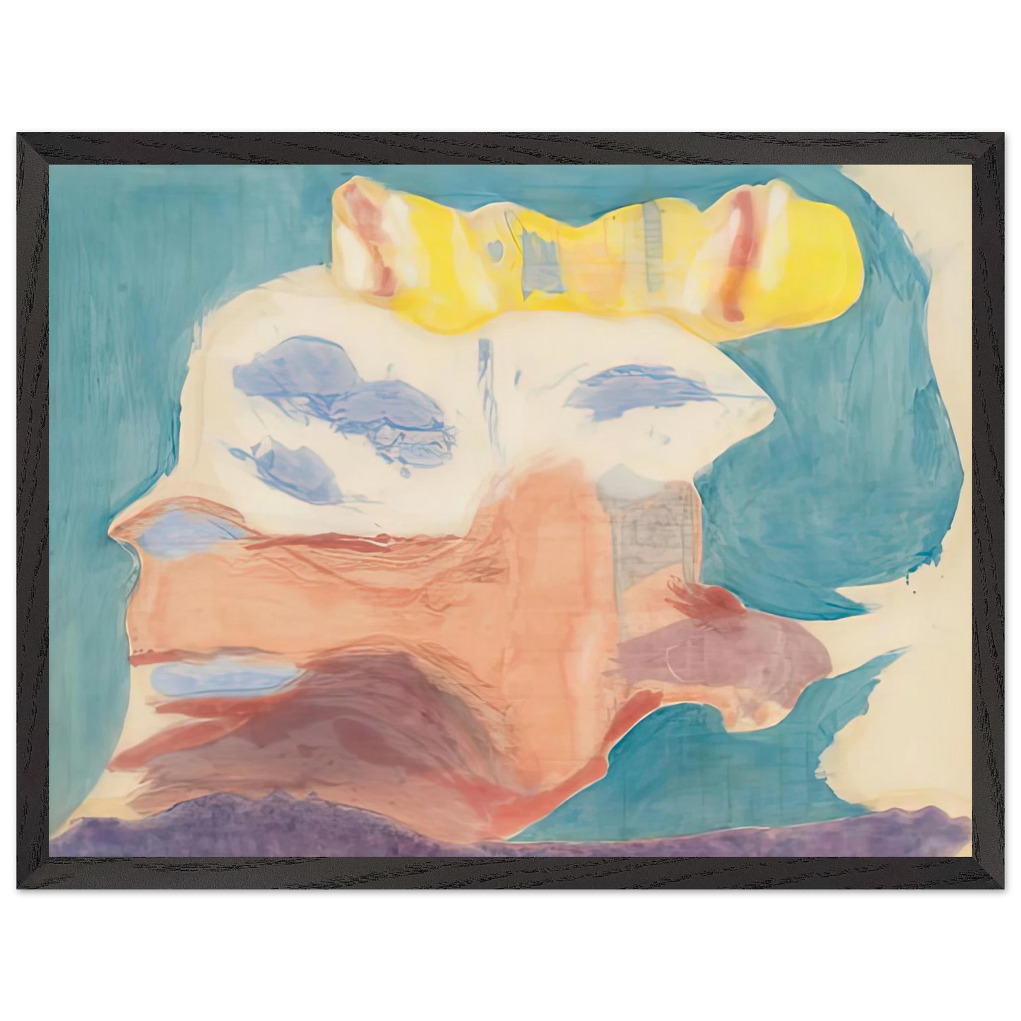 Helen Frankenthaler - Sea Goddess, 1963- Wall Art - 21x29.7 cm / 8x12" - Premium Wooden Framed Poster With Fine Art Paper - Black frame
