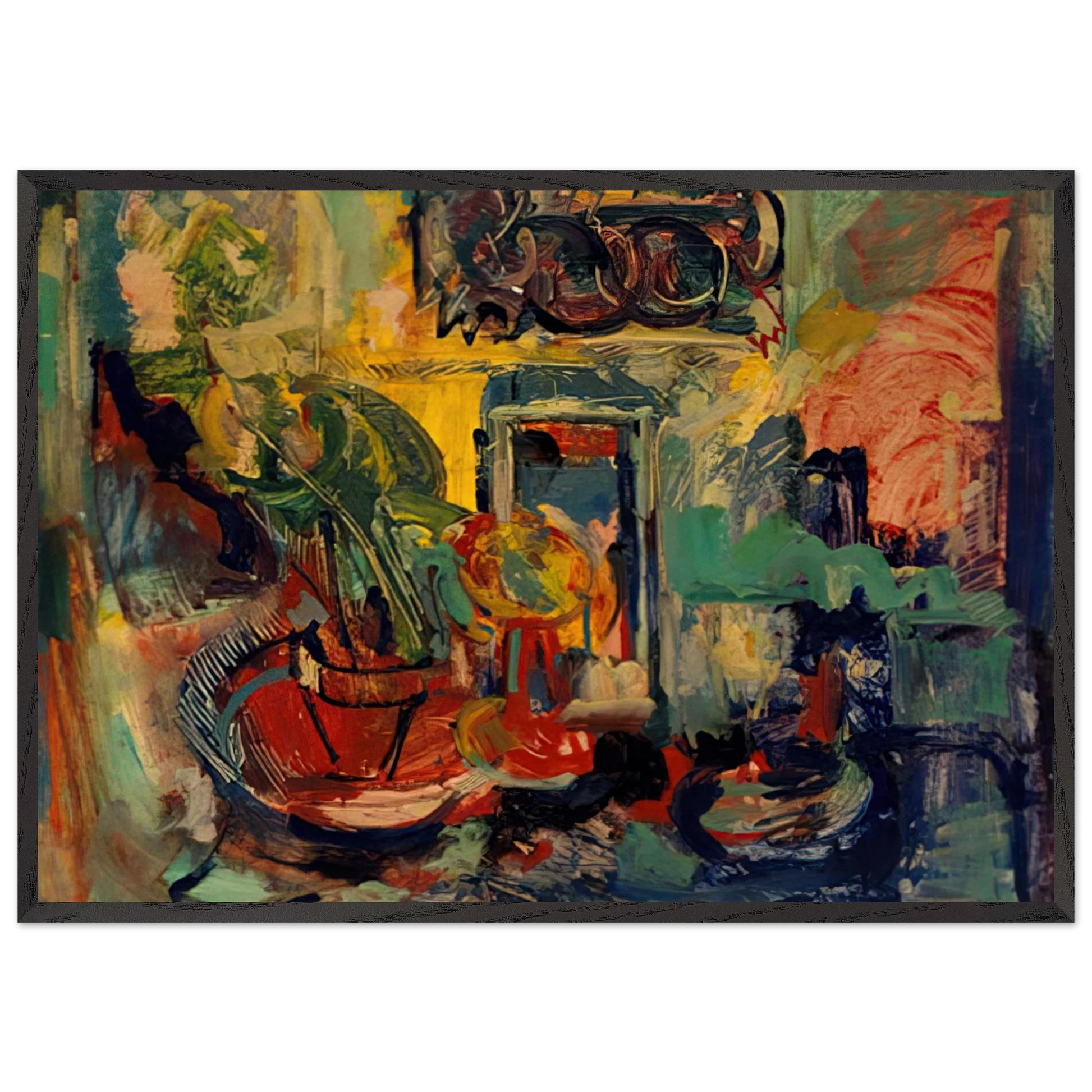Still Life Interior - Hans Hofmann Framed Art Print – Black Wooden Frame - Default Title - -Framed Art Print