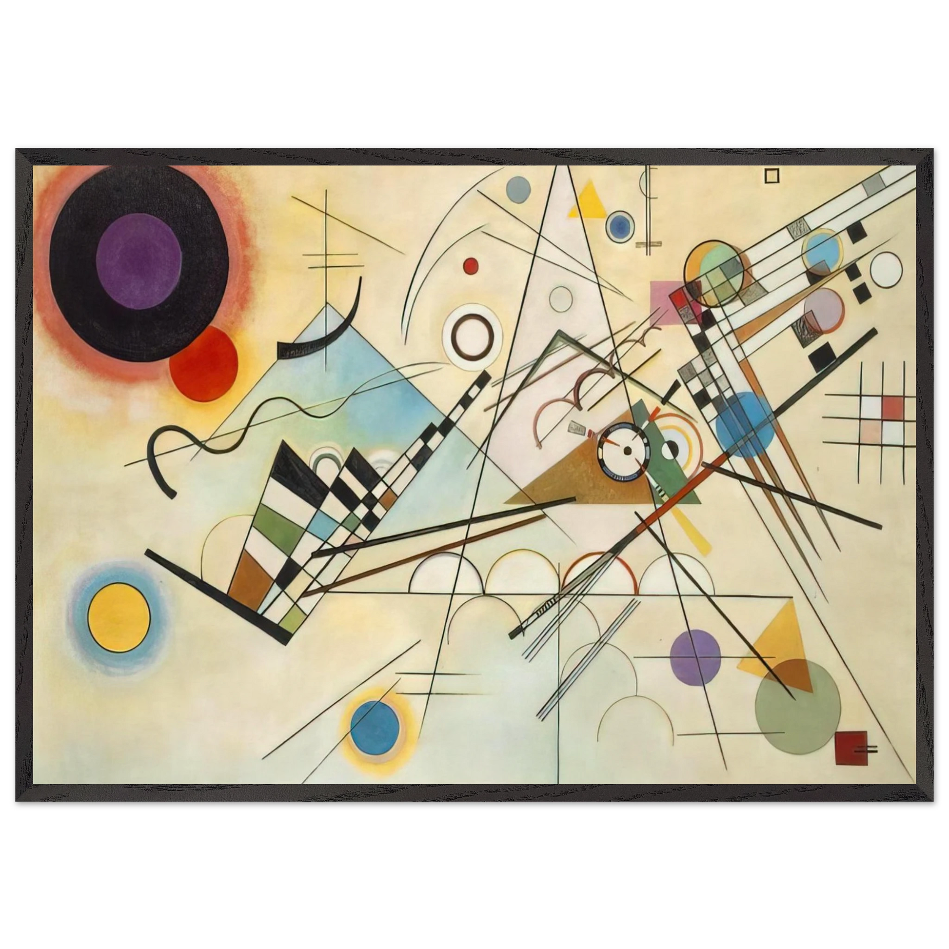 COMPOSITION VIII 1923 - Wassily Kandinsky Framed Art Print – Black Wooden Frame - Default Title - -Framed Art Print