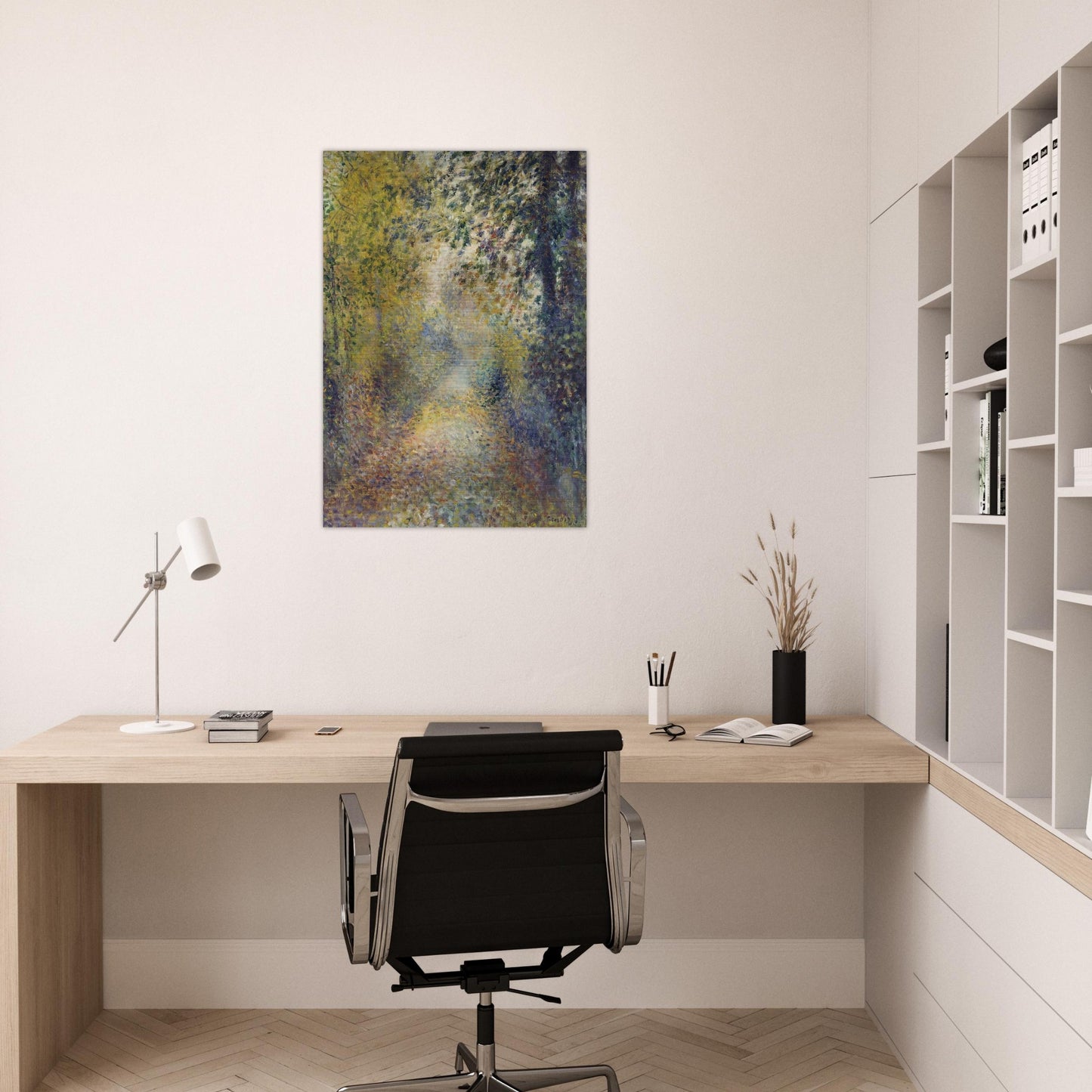 In the Woods - Pierre-Auguste Renoir Brushed Aluminum Print - 70x100 cm / 28x40 inches | Pierre-Auguste Renoir Aluminum Print | Pierre-Auguste Renoir Prints