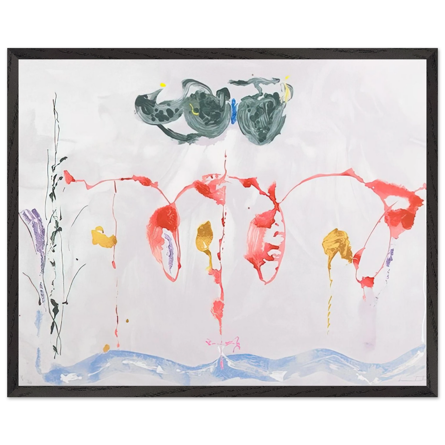 Helen Frankenthaler - Aerie - 2009 Wall art - A2 (42 x 59.4  cm) - Premium Wooden Framed Poster With Fine Art Paper - Black frame