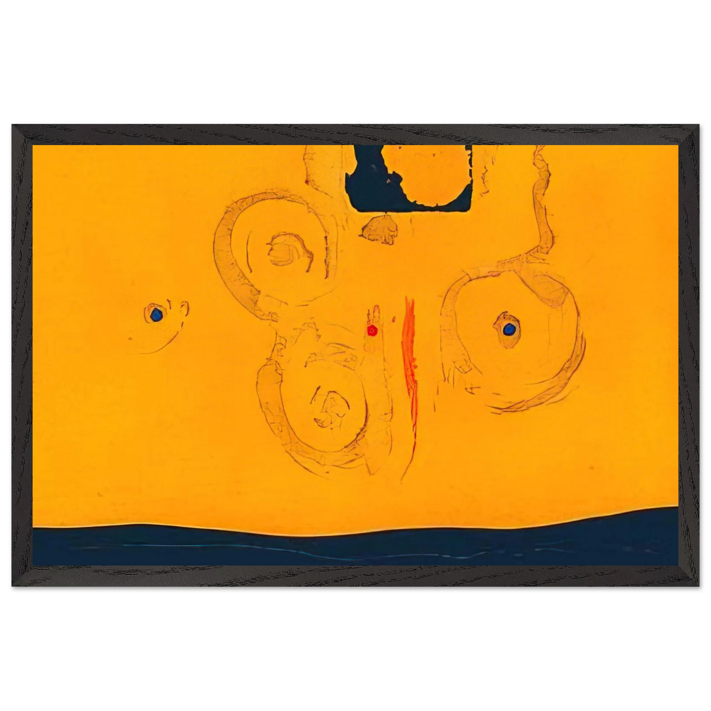 Helen Frankenthaler - Plaza Real - 1988 Wall art - 28x43  cm / XL (11x17 inches) - Premium Wooden Framed Poster With Fine Art Paper - White frame
