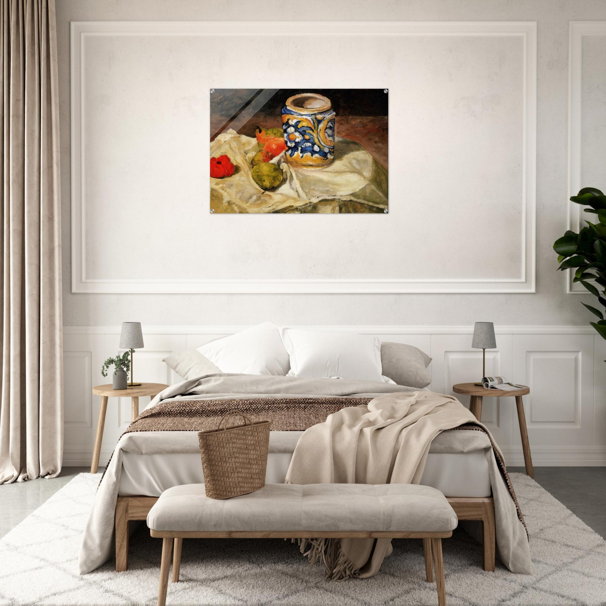 Still life with Italian earthenware jar - Paul Cézanne Acrylic Print - 70x100 cm / 28x40″ inches