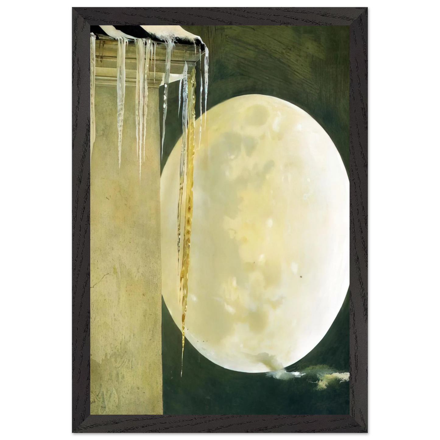 Andrew Wyeth - MOON MADNESS Wall Art - 60x80 cm / 24x32 inches - Premium Wooden Framed Poster With Fine Art Paper - White frame