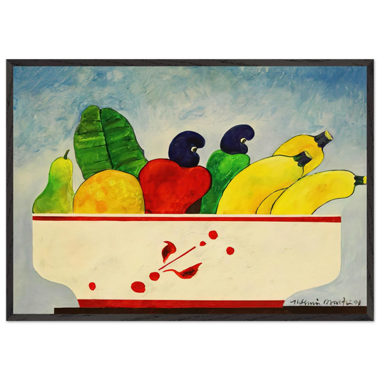 Cesta Com Frutas - 1998 - Aldemir Martins Framed Art Print – Black Wooden Frame - Default Title - -Framed Art Print