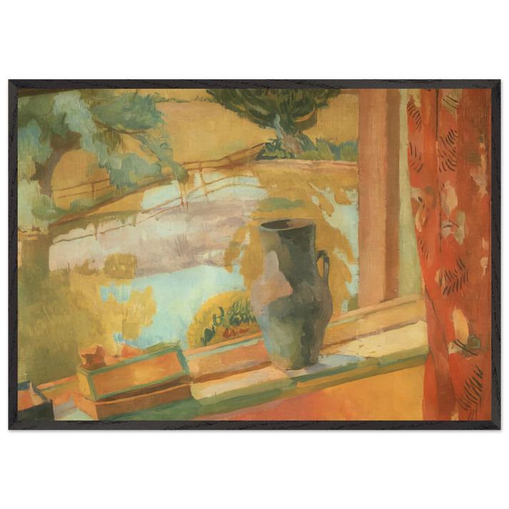 VIEW OF THE POND AT CHARLESTON 1919 - Vanessa Bell 70x100 cm / 28x40 inches Framed Art Print – Black Wooden Frame
