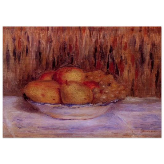 Still Life with Pears and Grapes - Pierre-Auguste Renoir Brushed Aluminum Print - 70x100 cm / 28x40 inches | Pierre-Auguste Renoir Aluminum Print | Pierre-Auguste Renoir Prints