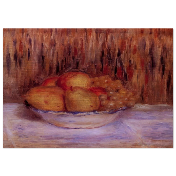 Still Life with Pears and Grapes - Pierre-Auguste Renoir Brushed Aluminum Print - 70x100 cm / 28x40 inches | Pierre-Auguste Renoir Aluminum Print | Pierre-Auguste Renoir Prints