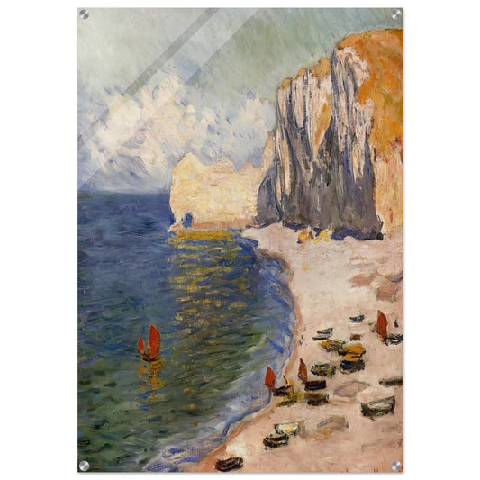 The Beach and the Falaise d'Amont - claude monet Acrylic Print - 70x100 cm / 28x40″ inches