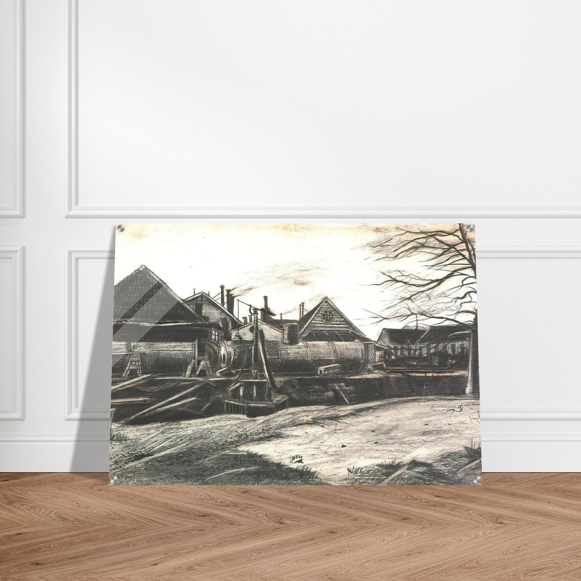 Factory - Vincent van Gogh Acrylic Print - 70x100 cm / 28x40″ inches | Vincent van Gogh Wall Art | Vincent van Gogh Prints