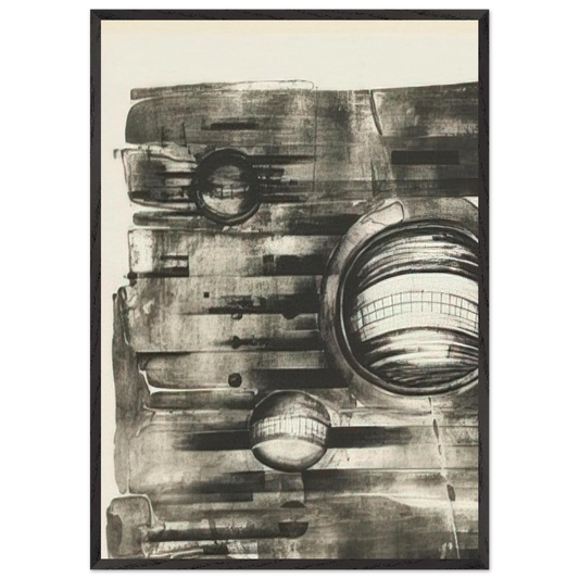 FOURTH STONE 1963 - Lee Bontecou Framed Art Print – Black Wooden Frame - Default Title - -Framed Art Print