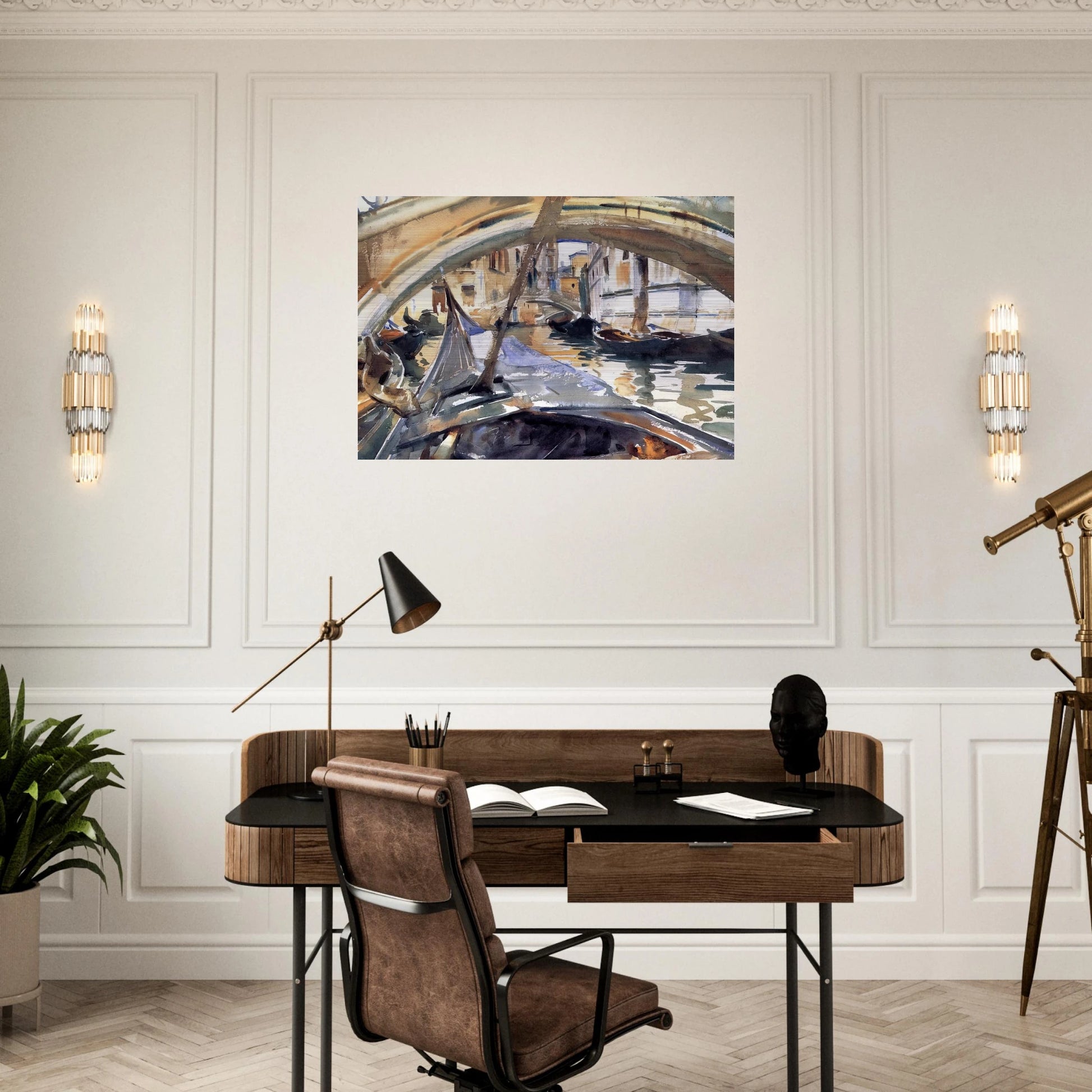 Rio de Santa Maria Formosa - John Singer Sargent Brushed Aluminum Print - 70x100 cm / 28x40 inches | John Singer Sargent Aluminum Print | John Singer Sargent Prints