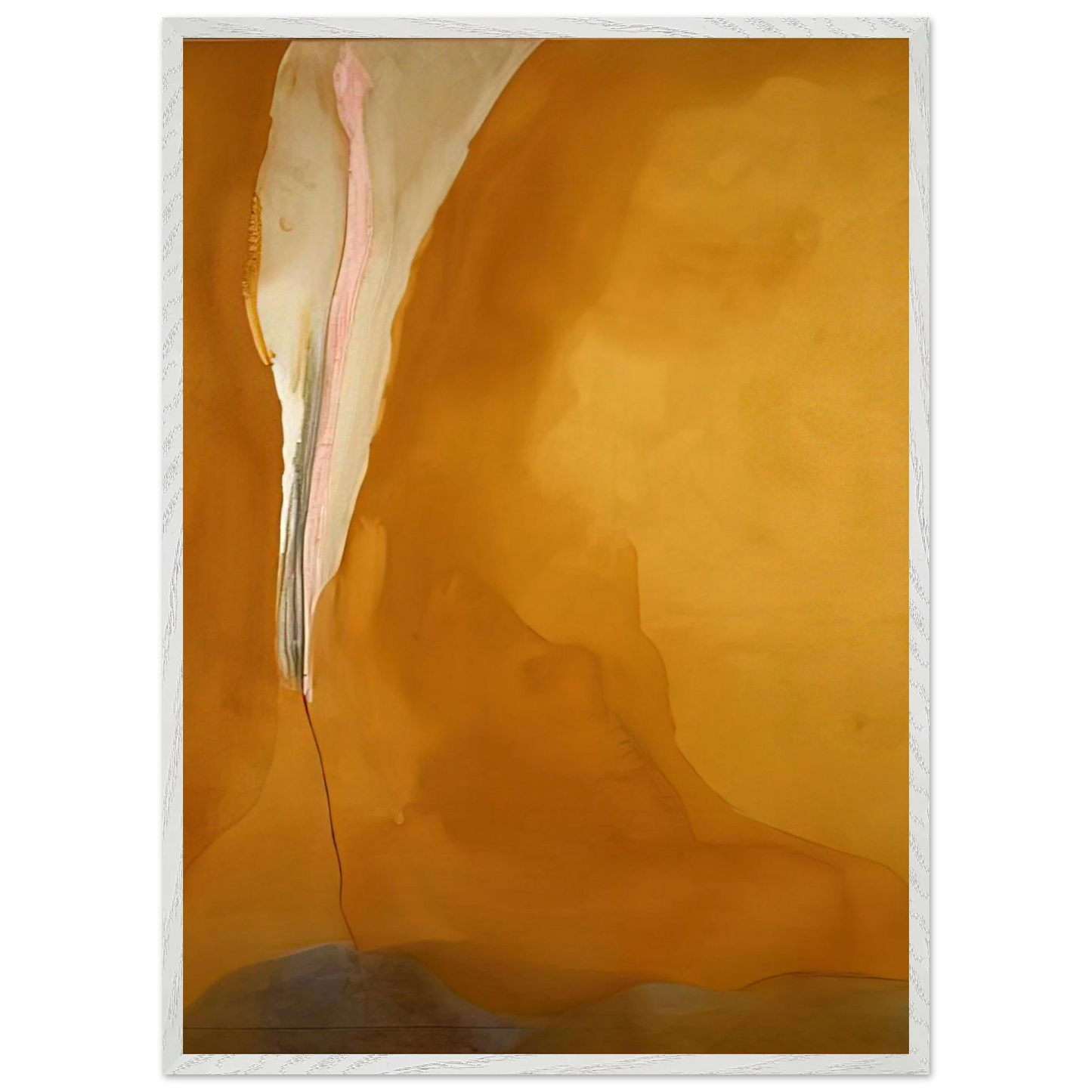 Helen Frankenthaler - Coral Wedge - 1972 Wall art - 30x45 cm / 12x18 inches - Premium Wooden Framed Poster With Fine Art Paper - White frame