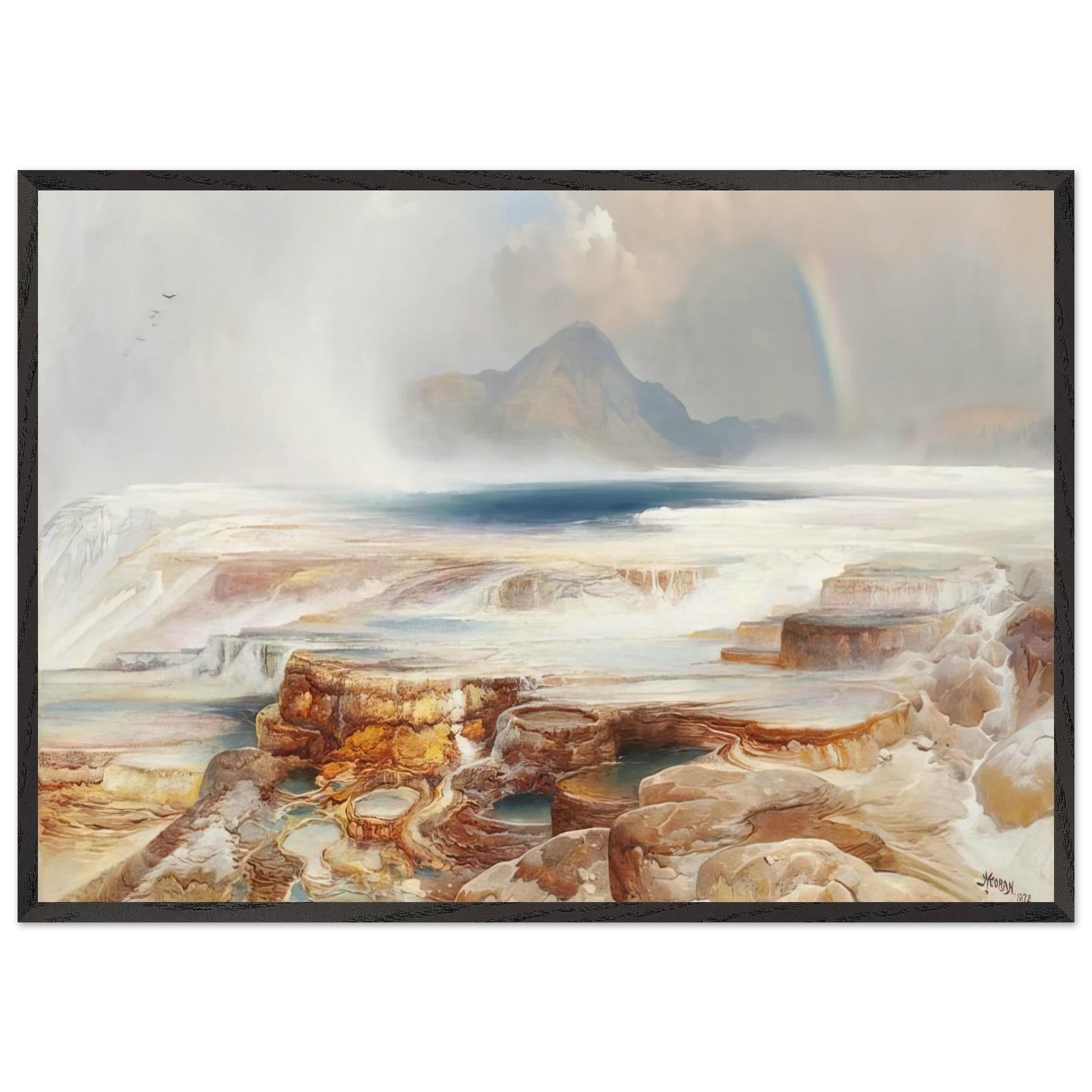 Hot Springs of the Yellowstone - Thomas Moran Framed Art Print – Black Wooden Frame - Default Title - -Framed Art Print
