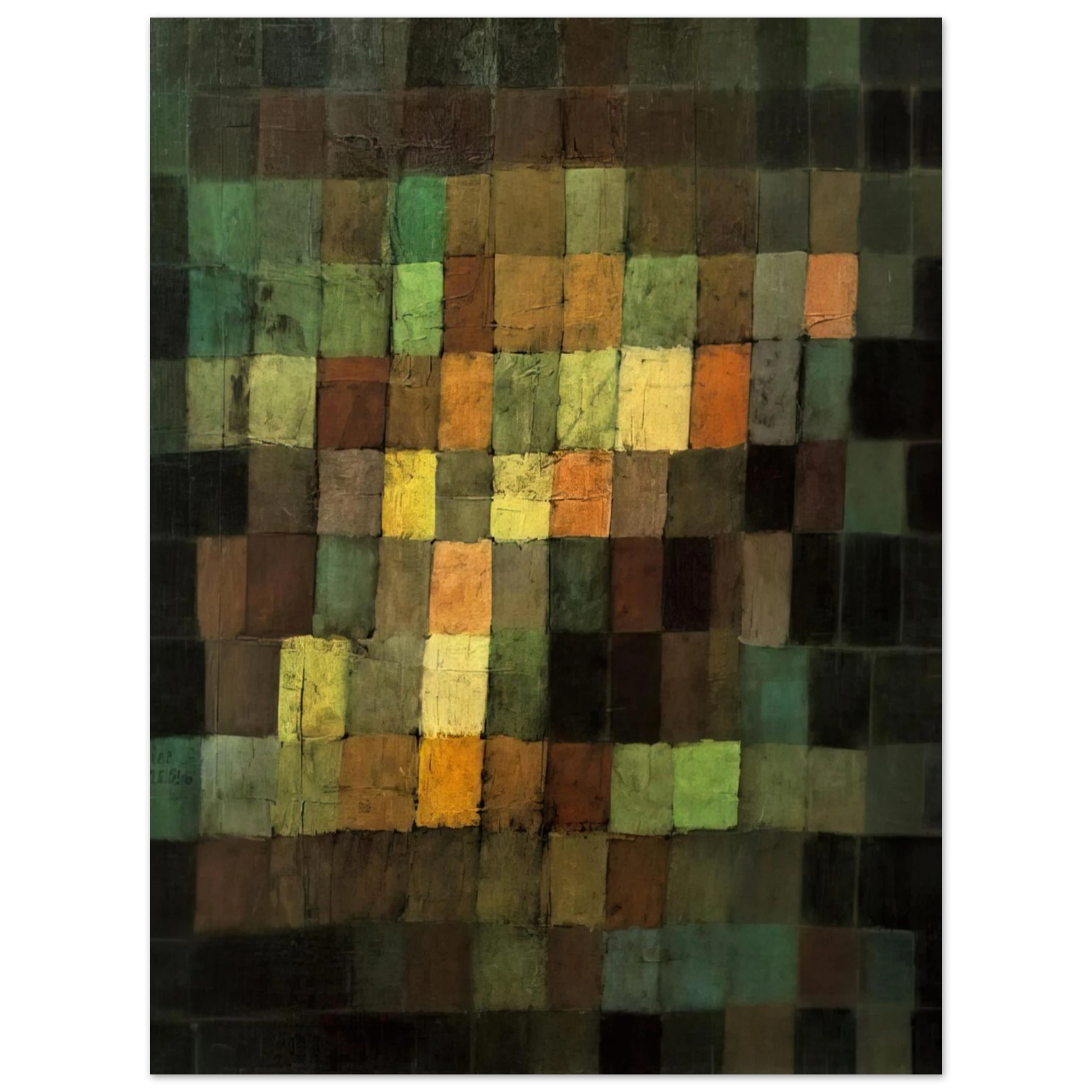 Paul Klee - ANCIENT SOUND ABSTRACT ON BLACK BACKGROUND 1925 Fine Art Poster - Default Title