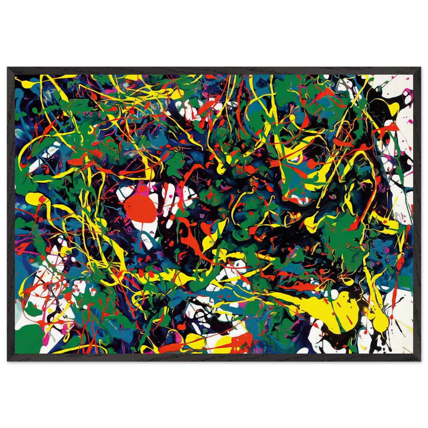 Untitled  SFP94-55  SFF 1729  - Sam Francis Framed Art Print – Black Wooden Frame - Default Title - -Framed Art Print