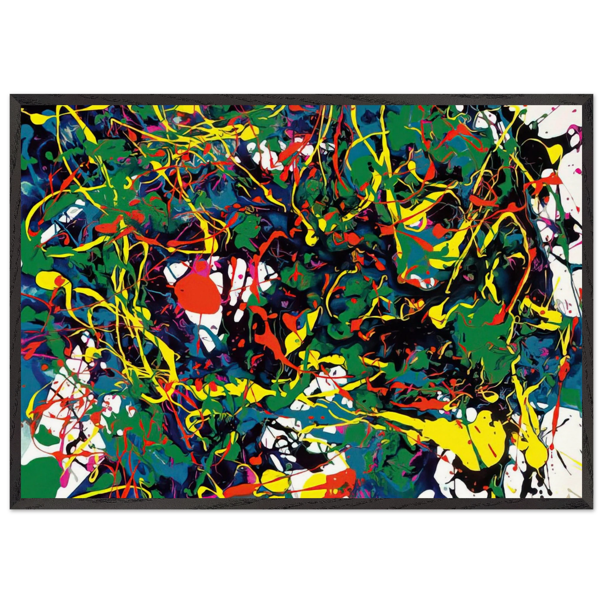 Untitled  SFP94-55  SFF 1729  - Sam Francis Framed Art Print – Black Wooden Frame - Default Title - -Framed Art Print