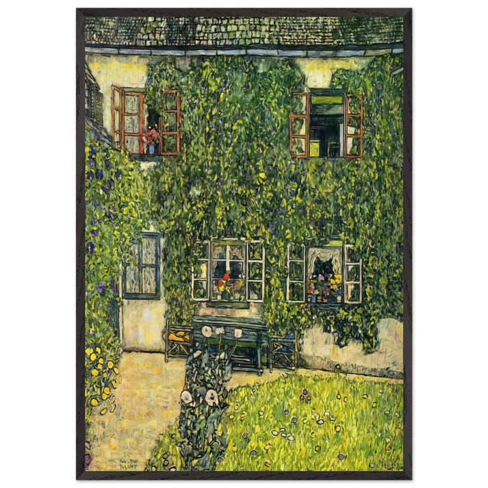 THE HOUSE OF GUARDABOSCHI - Gustav Klimt 70x100 cm / 28x40 inches Framed Art Print – Black Wooden Frame