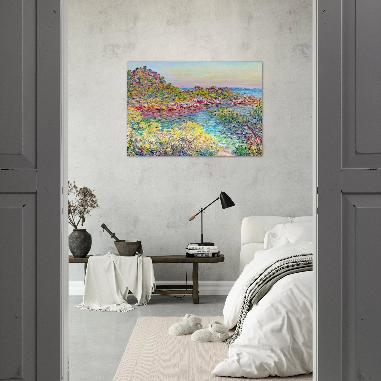 Landscape near Montecarlo - claude monet Brushed Aluminum Print - 70x100 cm / 28x40 inches | claude monet Aluminum Print | claude monet Prints
