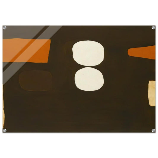Dark Brown, Orange and White - 1963 - William Scott Acrylic Print - 70x100 cm / 28x40″ inches | William Scott Wall Art | William Scott Prints