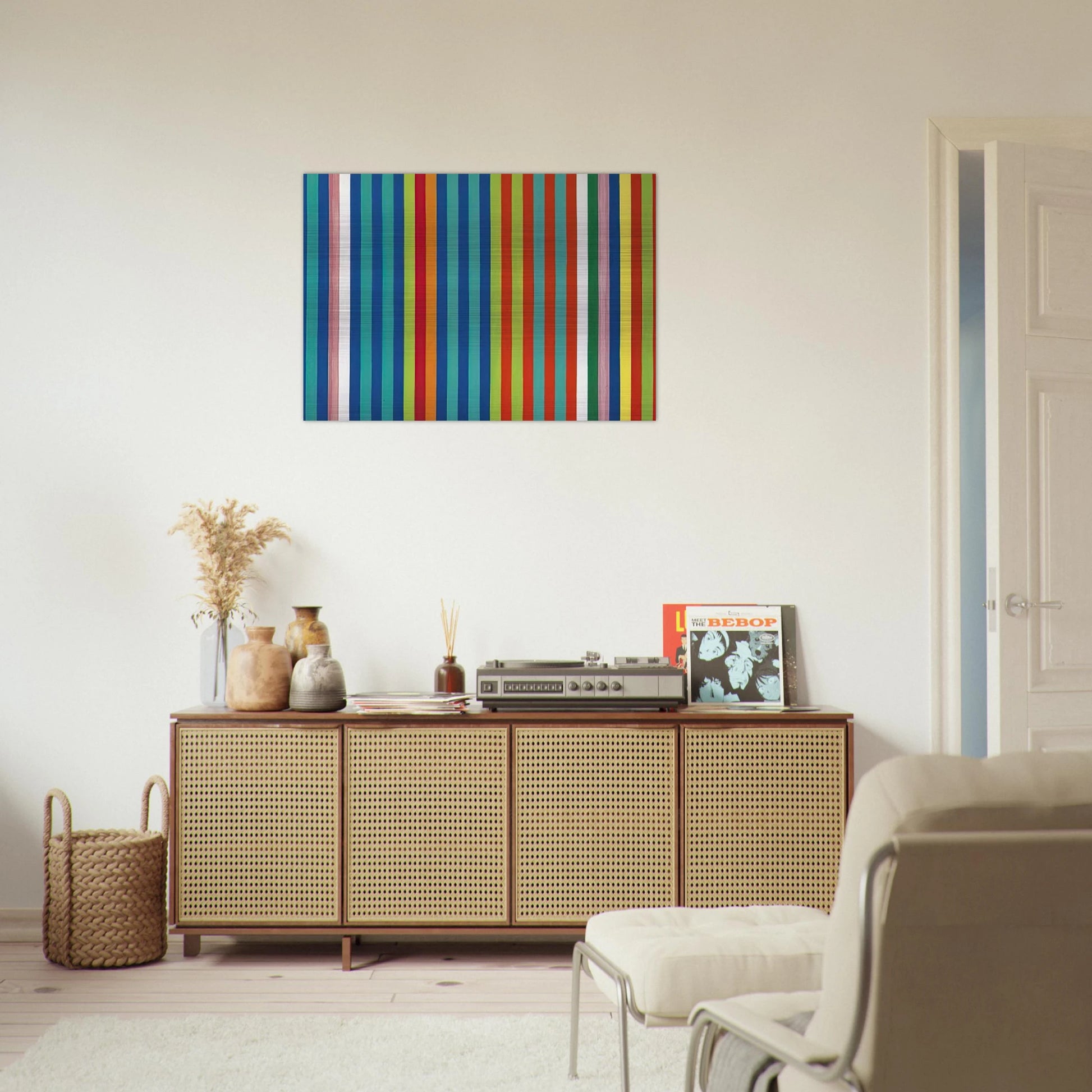 Orange Twitter - 1966 - Gene Davis Brushed Aluminum Print - 70x100 cm / 28x40 inches | Gene Davis Aluminum Print | Gene Davis Prints