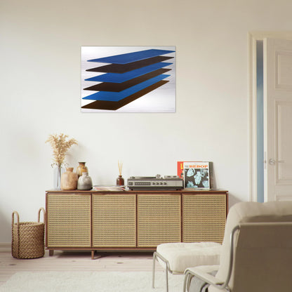 Brown and Blue Plank - 1968 - Thomas Downing Brushed Aluminum Print - 70x100 cm / 28x40 inches | Thomas Downing Aluminum Print | Thomas Downing Prints