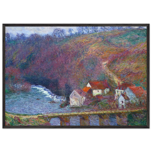 The Grande Creuse by the Bridge at Vervy - claude monet Framed Art Print – Black Wooden Frame - Default Title - -Framed Art Print