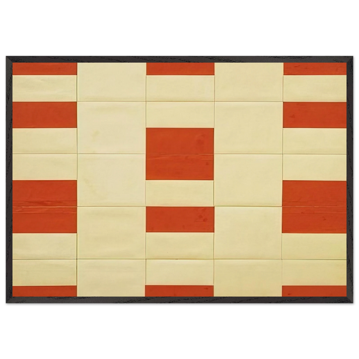 Red and White - Ellsworth Kelly 70x100 cm / 28x40 inches Framed Art Print – Black Wooden Frame