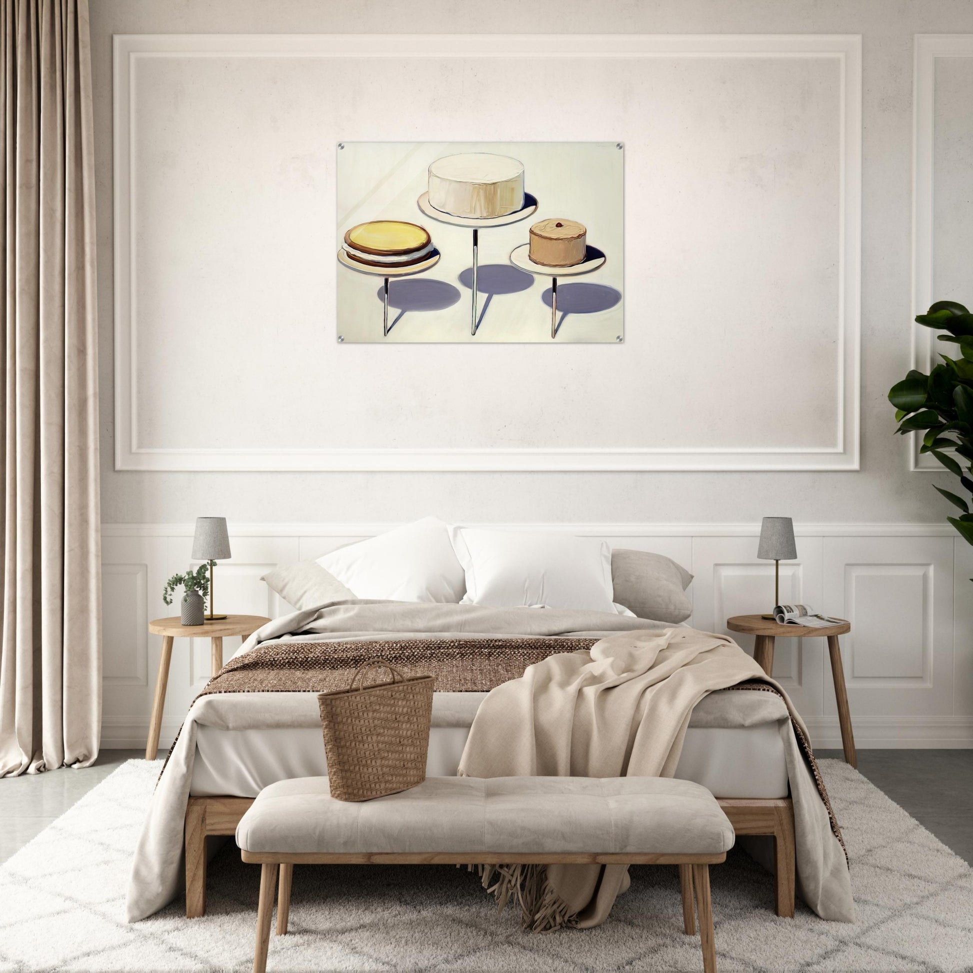 Display Cakes - 1963 - Wayne Thiebaud Acrylic Print - 70x100 cm / 28x40″ inches | Wayne Thiebaud Wall Art | Wayne Thiebaud Prints