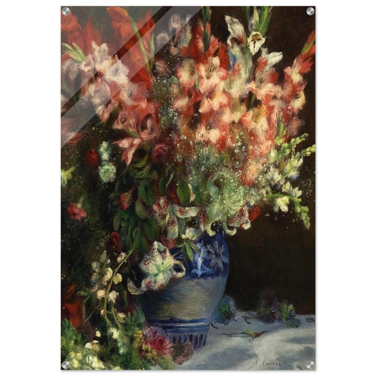 Gladiolas in a Vase - Pierre-Auguste Renoir Acrylic Print - 70x100 cm / 28x40″ inches