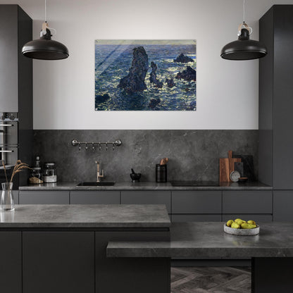 The Pyramids, Cliffs at Belle-Ile - claude monet Acrylic Print - 70x100 cm / 28x40″ inches | claude monet Wall Art | claude monet Prints