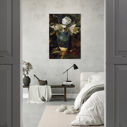 Giant Magnolias - Childe Hassam Brushed Aluminum Print - 70x100 cm / 28x40 inches | Childe Hassam Aluminum Print | Childe Hassam Prints